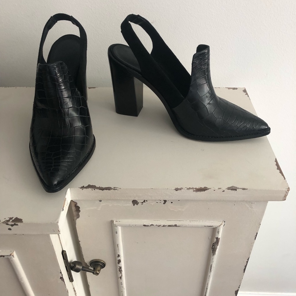 Croc embossed Tibi sling back heel